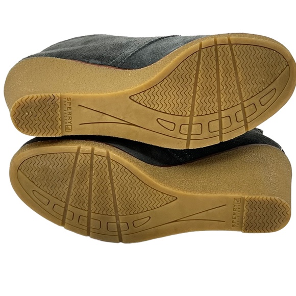 Sperry Harlow women's Grey suede leather wedge booties size 6.5 - Picture 9 of 13